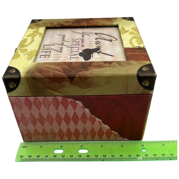 Photo Top Velvet Lined Jewelry Music Box Aunt That's What Friends Are For Song - Picture 14 of 14